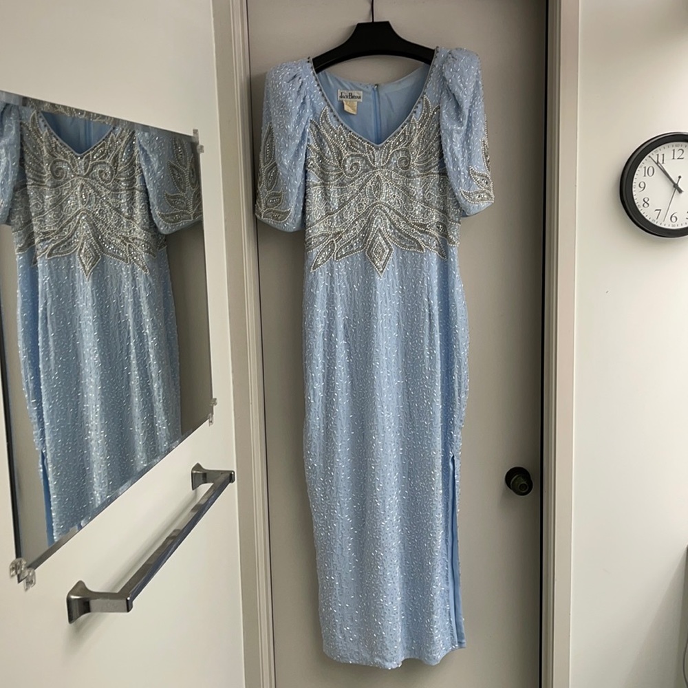 Floor length fully hand beaded gown